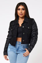 Load image into Gallery viewer, Black Denim Jacket w/ Black

