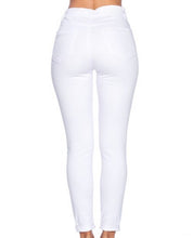 Load image into Gallery viewer, Knee Cut White Stretch Jeans
