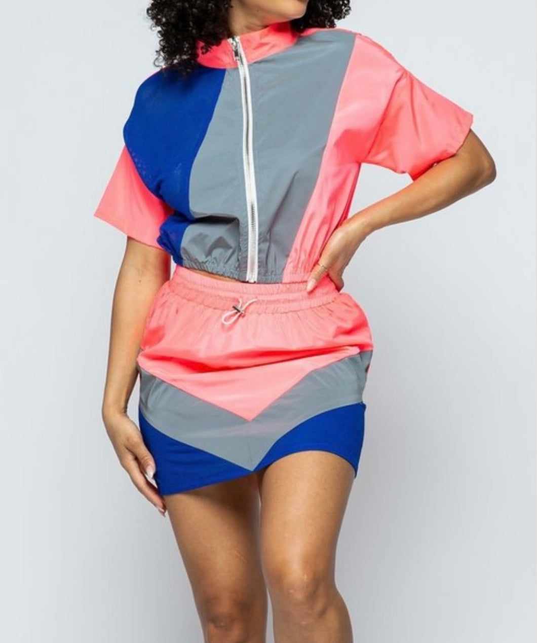 Two Piece Track Skirtset (Pink)