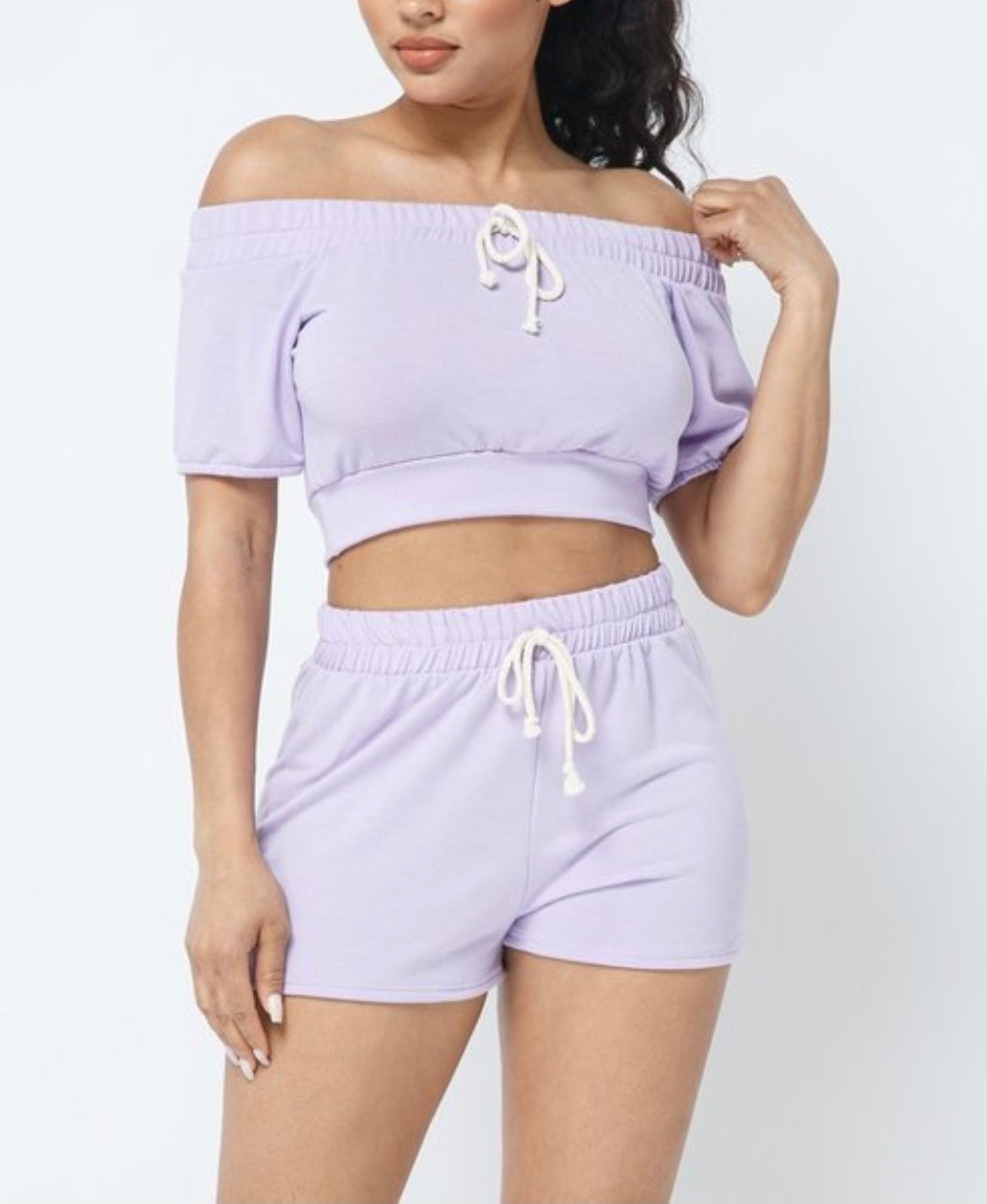 Two Piece Halter Shortset (lavender)