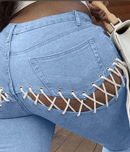 Load image into Gallery viewer, Lace Me Up Jeans
