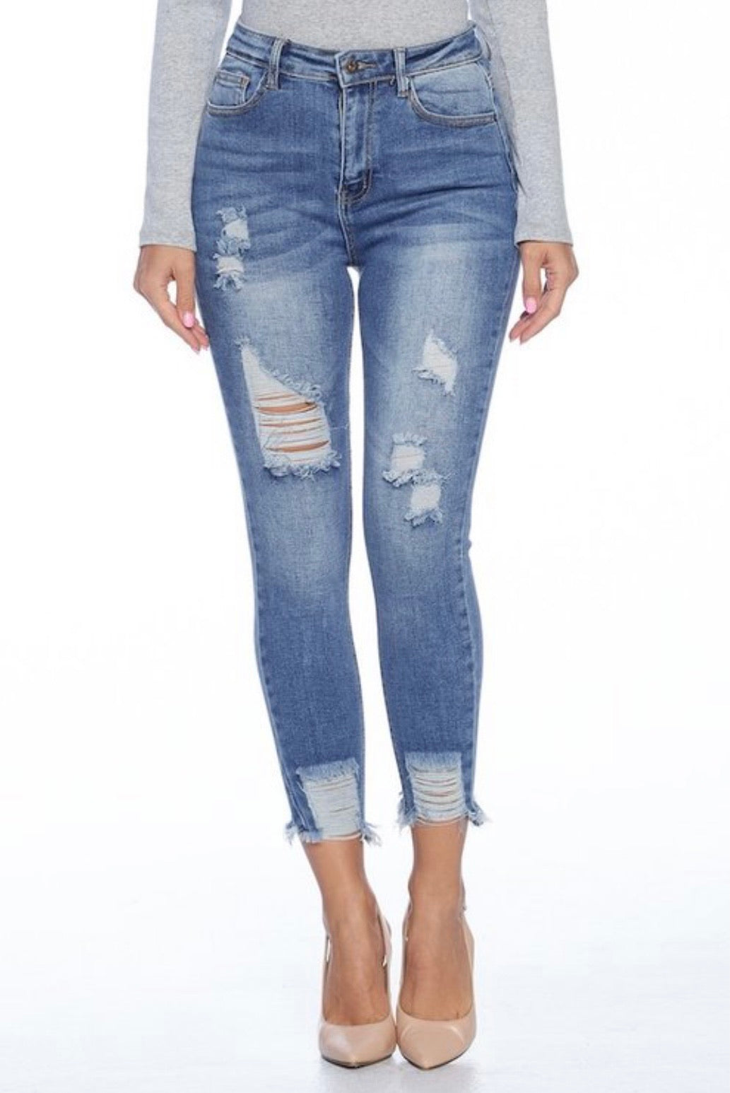 Distressed Stretch Denim