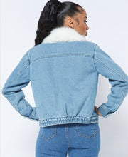 Load image into Gallery viewer, Jean Coat w/ Fur Collar
