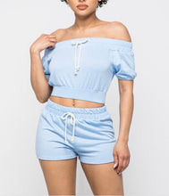 Load image into Gallery viewer, Two Piece Halter Shortset (Blue)
