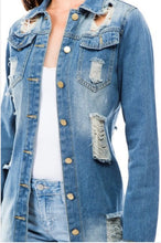 Load image into Gallery viewer, Distressed Denim Jacket (SHIPS 8/24)
