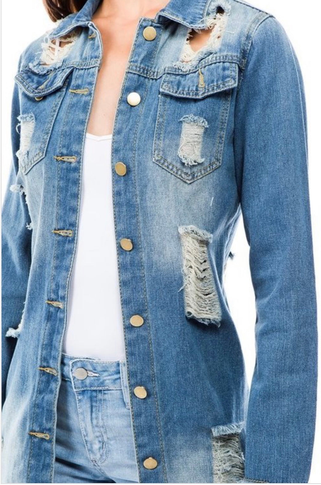 Distressed Denim Jacket (SHIPS 8/24)