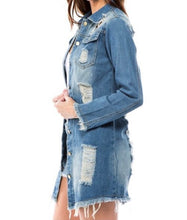 Load image into Gallery viewer, Distressed Denim Jacket (SHIPS 8/24)
