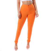 Load image into Gallery viewer, High Waist Stretch Denim (Yellow and Orange)
