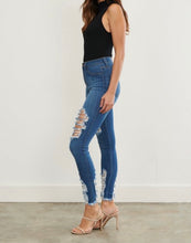 Load image into Gallery viewer, “VIBRANT” Medium Blue Distressed Jeans (VIBRANT)
