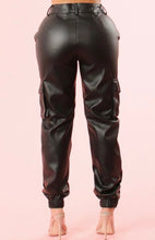 Load image into Gallery viewer, Faux Leather Cargo Pants
