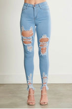 Load image into Gallery viewer, “VIBRANT” Light Blue Distressed Denim (VIBRANT)
